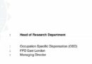 Foundation for Professional Development (FPD) ikhangela i Head of Research Department, eMonti, eMpuma Koloni.