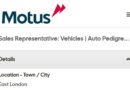 Motus Aftermarket Parts ikhangela i Sales Representative: Vehicles, eMonti, eMpuma Koloni.