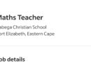 Kabega Christian School ikhangela i Maths Teacher, eGqeberha, Eastern Cape.