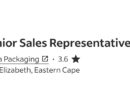 Mega Packaging ikhangela i Junior Sales Representative, eGqeberha, Eastern Cape.