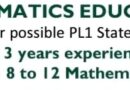 Position available for a Mathemathics Educator in East London, Eastern Cape.