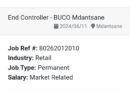 The Building Company (BUCO) ikhangela i End Controller, eMdantsane, eMpuma Koloni.