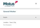 Motus Aftermarket Parts ikhangela i General Worker, eGqeberha, eMpuma Koloni.