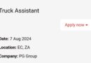 PG Group ikhangela i Truck Assistant/Glass Cutter, eGqeberha, eMpuma Koloni.