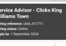 Clicks Group ikhangela i Service Advisor, eQonce, eMpuma Koloni. 