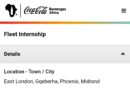 Coca-Cola Beverages, Fleet Internship Programme.