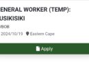 AVBOB ikhangela i GENERAL WORKER, eLusikisiki, eMpuma Koloni.