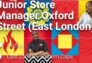 Pedros ikhangela i Junior Store Manager Oxford Street, eMonti, eMpuma Koloni.