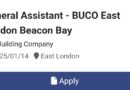 The Building Company ikhangela i General Assistant, @BUCO Beacon Bay, eMonti, eMpuma Koloni.