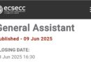 Eastern Cape Socio-Economic Consultative Council (ECSECC) ikhangela i General Assistant, eMonti, eMpuma Koloni.