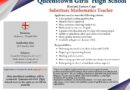 Queenstown Girls’ High School Substitute Mathematics Teacher Post
