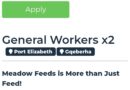 General Workers x2 – Gqeberha, Eastern Cape.