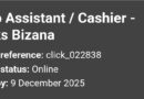 Shop Assistant / Cashier, eBizana, eMpuma Koloni. 