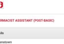 Pharmacist Assistant, eKomani, eMpuma Koloni