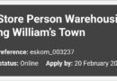 STORE PERSON WAREHOUSING ezi x4, eQonce, eMpuma Koloni.