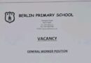 Berlin Primary School – GENERAL WORKER.