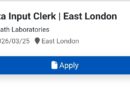 Ampath Laboratories – DATA INPUT CLERK, eKuGompo City.