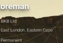BKB Ltd – STOREMAN, eKuGompo City, eMpuma Koloni. 