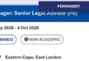 University of Fort Hare – Manager :Senior Legal Advisor, eKuGompo City.